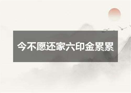今不愿还家六印金累累