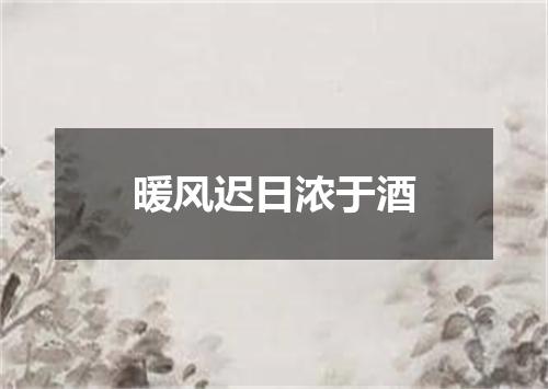 暖风迟日浓于酒