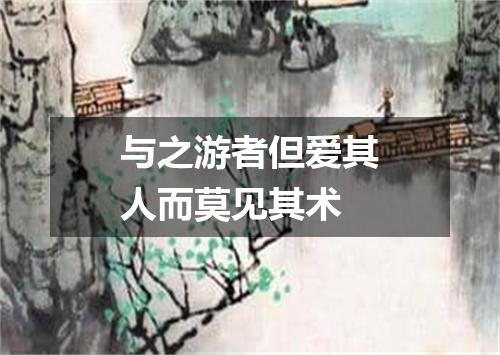 与之游者但爱其人而莫见其术