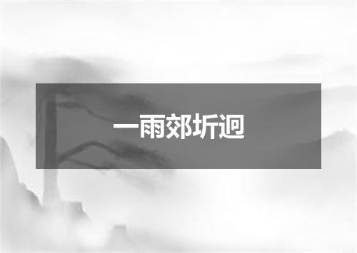 一雨郊圻迥
