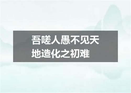 吾嗟人愚不见天地造化之初难