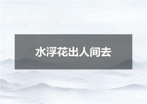 水浮花出人间去
