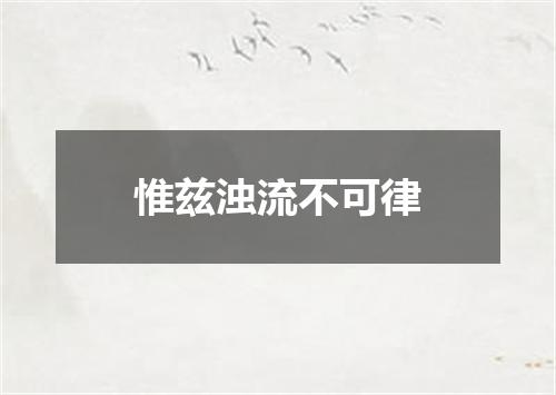 惟兹浊流不可律
