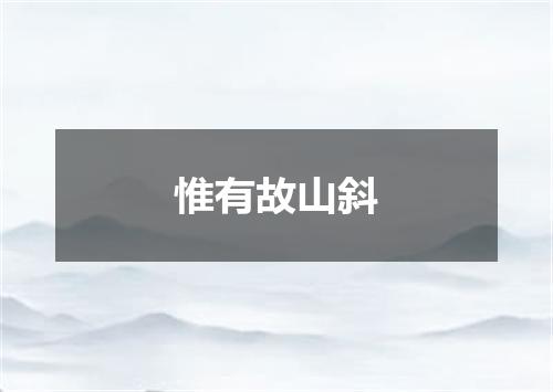 惟有故山斜