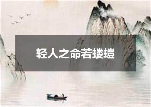 轻人之命若蝼螘