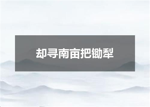 却寻南亩把锄犁