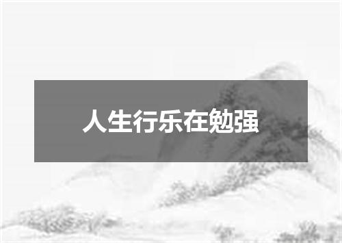 人生行乐在勉强