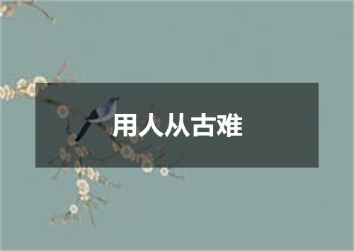 用人从古难