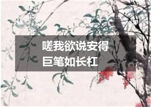 嗟我欲说安得巨笔如长杠