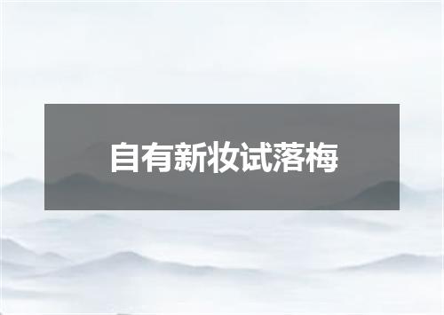 自有新妆试落梅