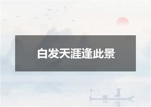 白发天涯逢此景