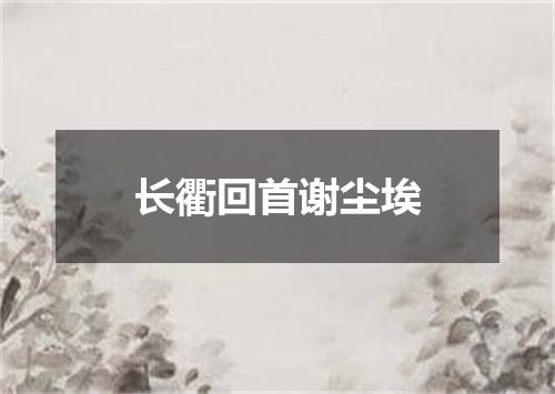 长衢回首谢尘埃