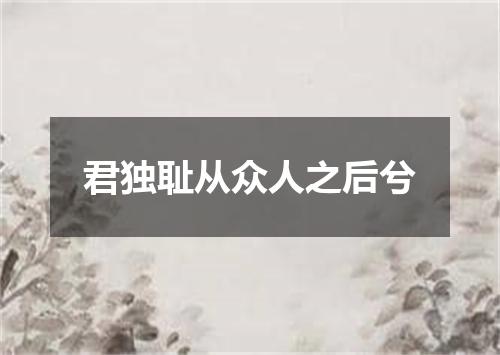 君独耻从众人之后兮