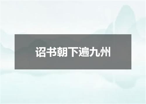 诏书朝下遍九州