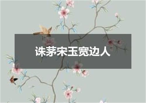 诛茅宋玉宽边人