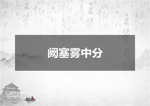 阙塞雾中分