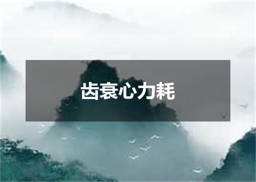 齿衰心力耗