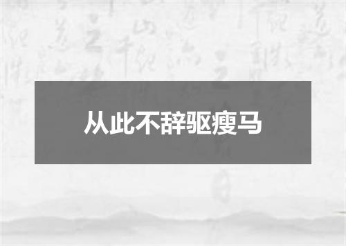 从此不辞驱瘦马