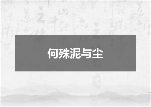 何殊泥与尘