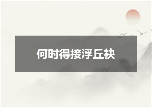 何时得接浮丘袂