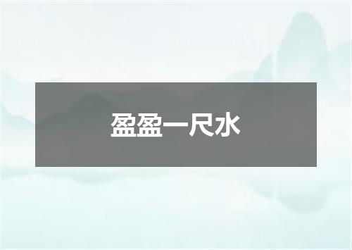 盈盈一尺水