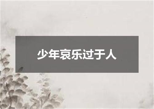 少年哀乐过于人