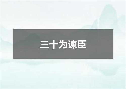 三十为谏臣