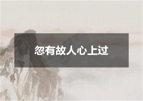 忽有故人心上过