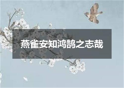 燕雀安知鸿鹄之志哉