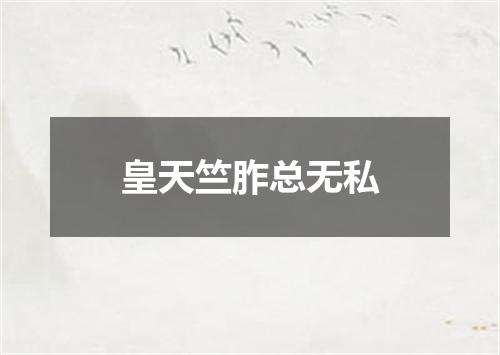皇天竺胙总无私