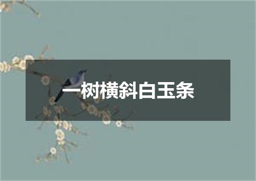 一树横斜白玉条