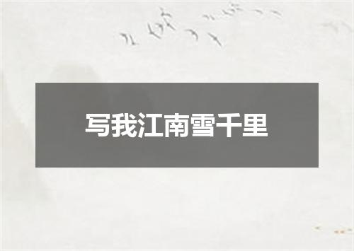 写我江南雪千里