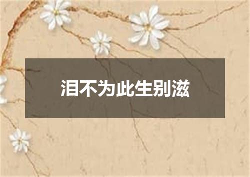 泪不为此生别滋
