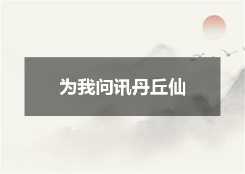 为我问讯丹丘仙
