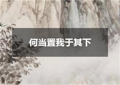 何当置我于其下