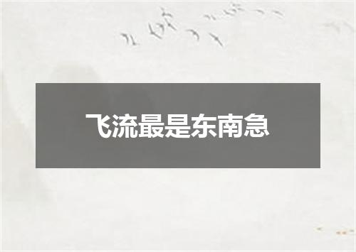 飞流最是东南急