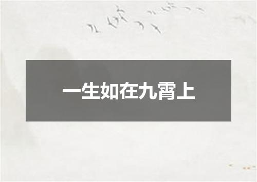 一生如在九霄上