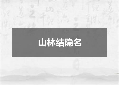 山林结隐名