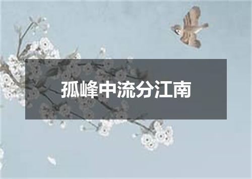 孤峰中流分江南