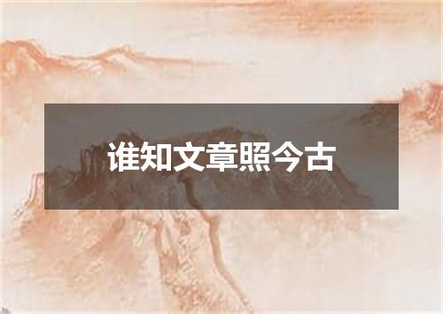 谁知文章照今古