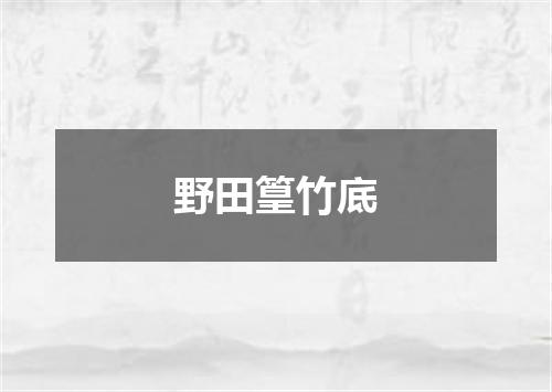 野田篁竹底