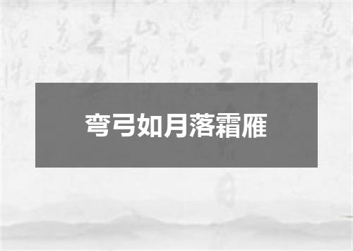 弯弓如月落霜雁