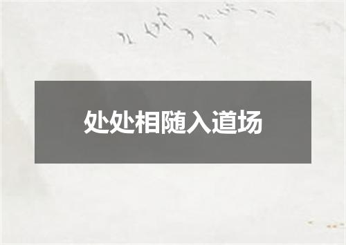处处相随入道场