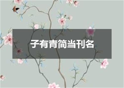 子有青简当刊名