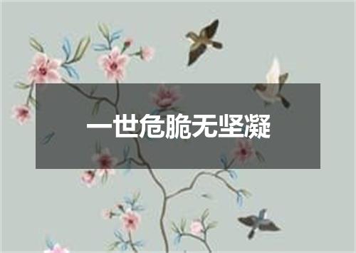 一世危脆无坚凝