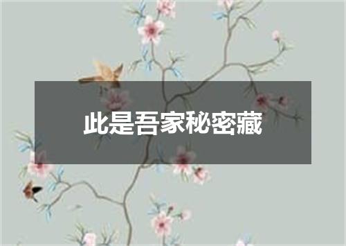 此是吾家秘密藏