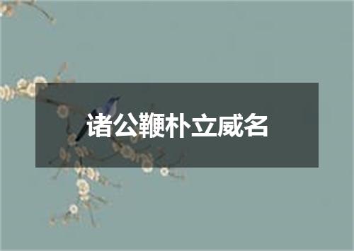 诸公鞭朴立威名