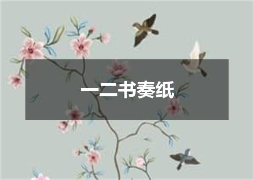 一二书奏纸
