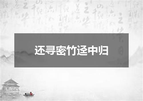 还寻密竹迳中归
