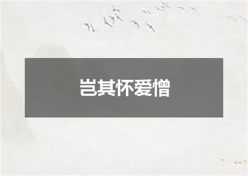 岂其怀爱憎